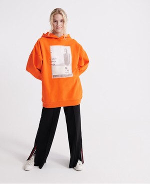 Superdry Bora Oversized Női Kapucnis Pulóver Narancssárga | YACRX3608